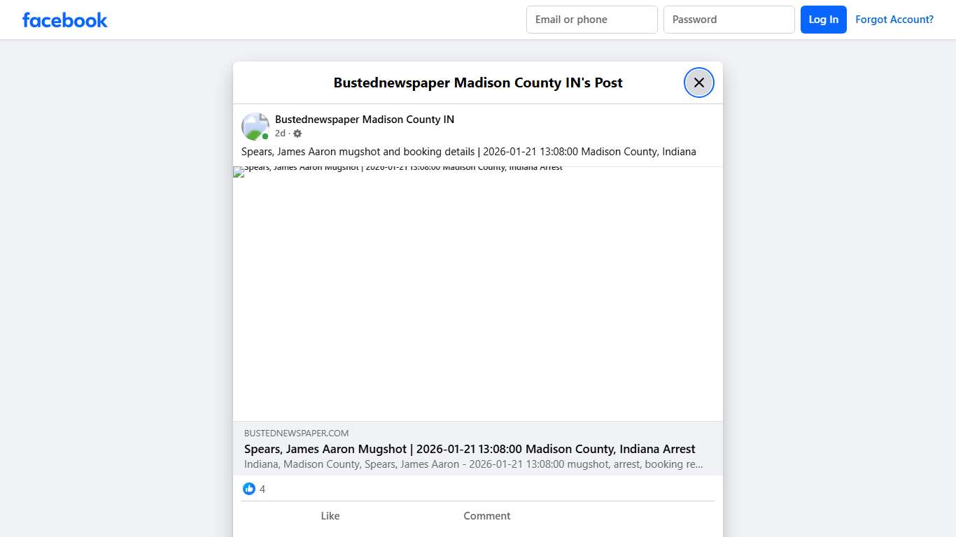 Spears, James Aaron... - Bustednewspaper Madison County IN Facebook